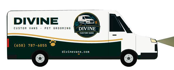 Divine-wrapped Sprinter grooming van